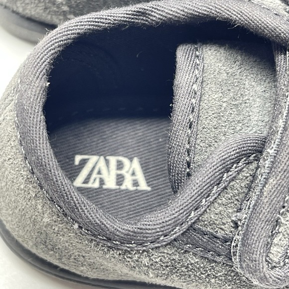 Zara Leather Suede Gray Boys Toddler Baby Comfort Shoes Loafers Size EU 19 US 4 - Picture 4 of 7